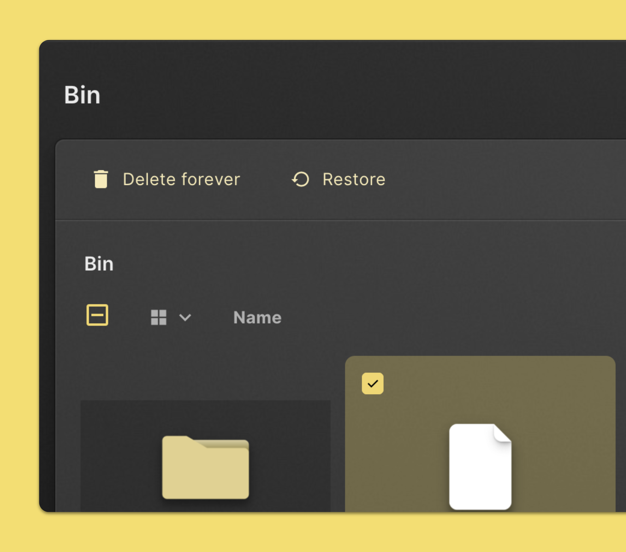 Restore a deleted file