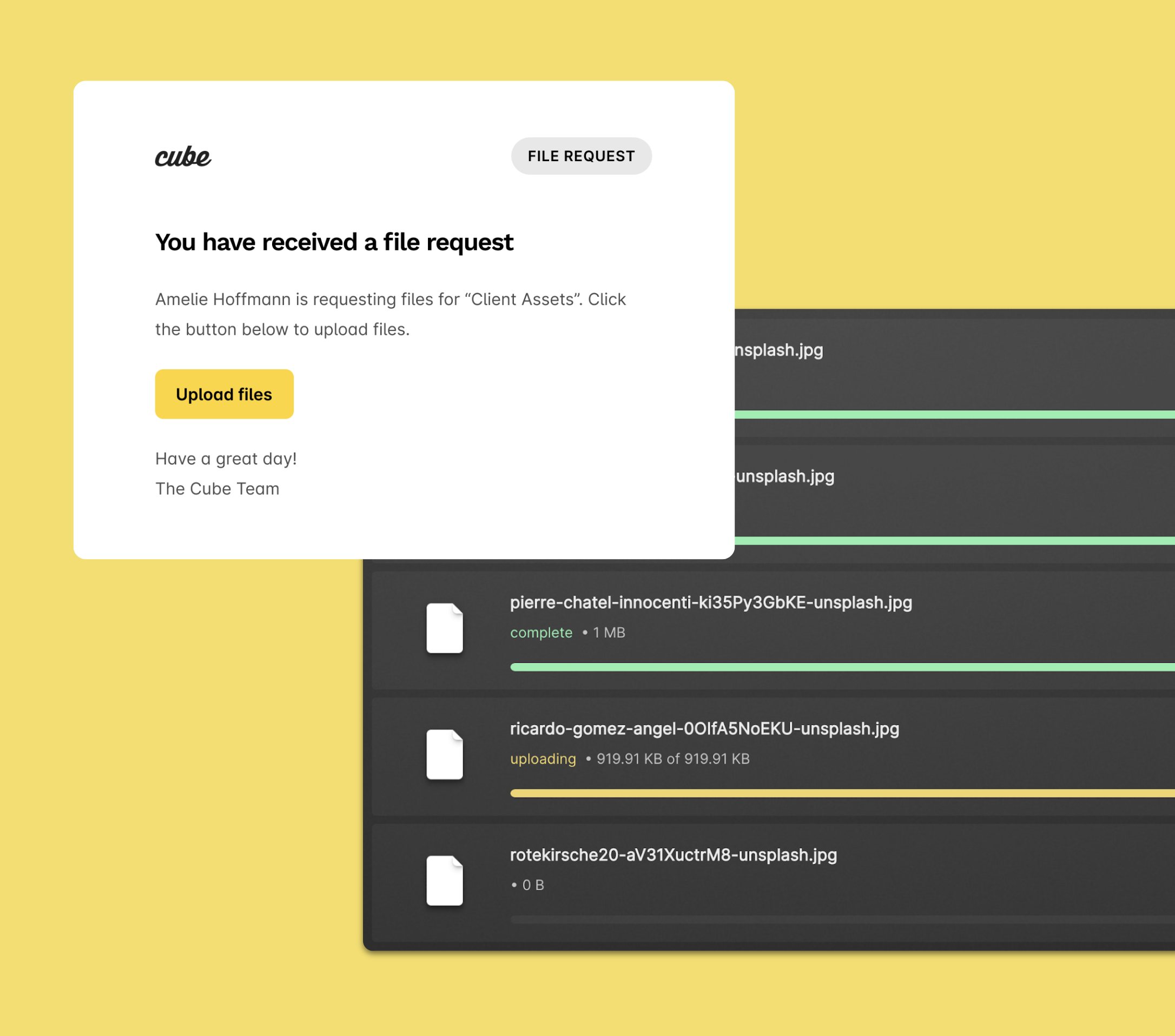 Submit files to a file request